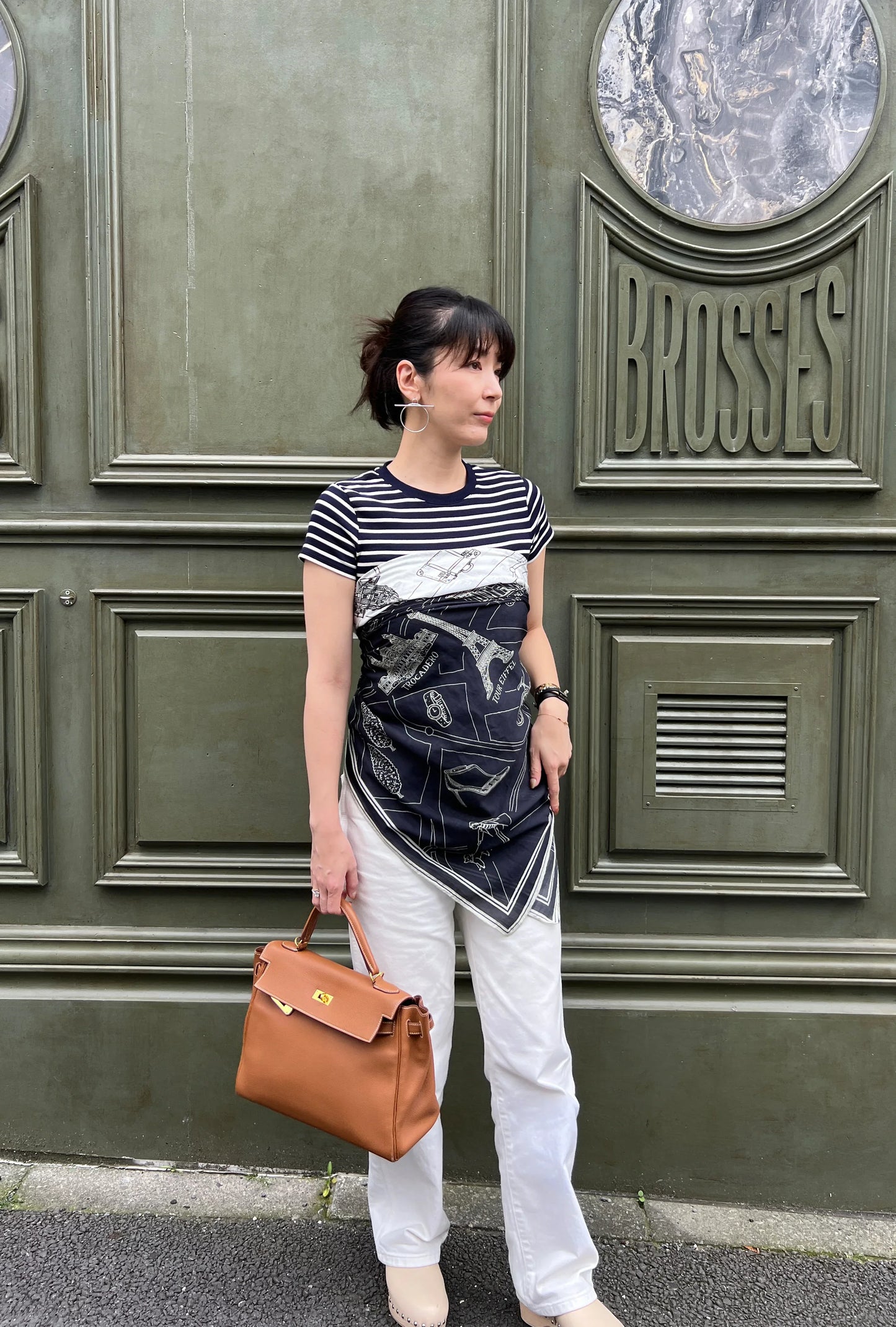 Foulard Ex-libris Paris x aLORS -une collaboration d’exception (ホワイトxブラック) - aLORS online store