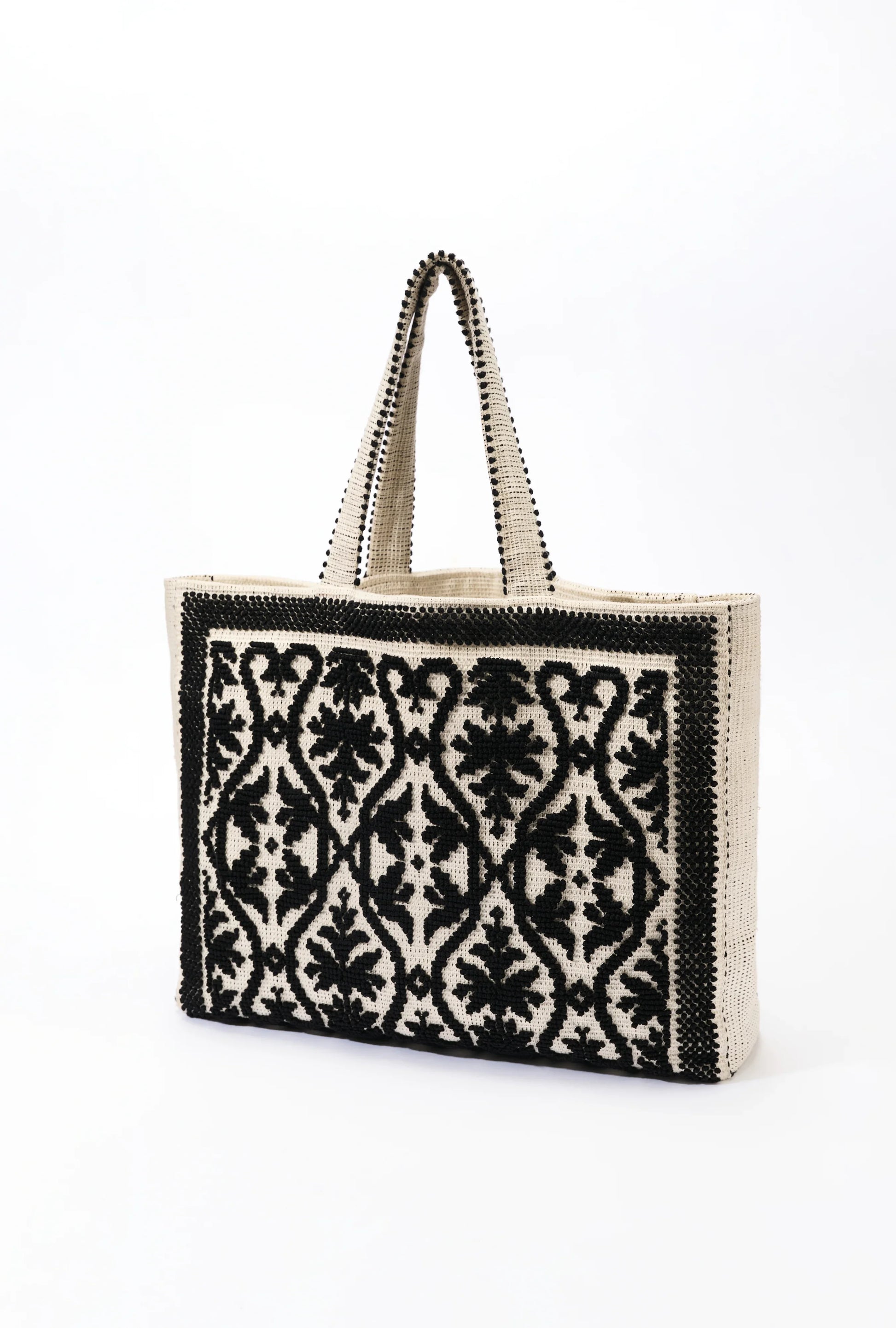 Tote Fiocco lecceseトートフィオッコレッチェーゼネロ・ディ・セピア(黒) - aLORS online store