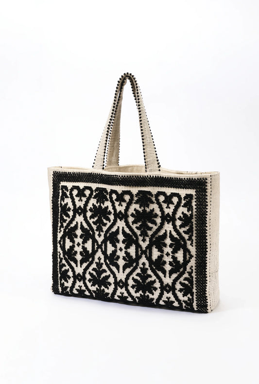 Tote Fiocco lecceseトートフィオッコレッチェーゼネロ・ディ・セピア(黒) - aLORS online store
