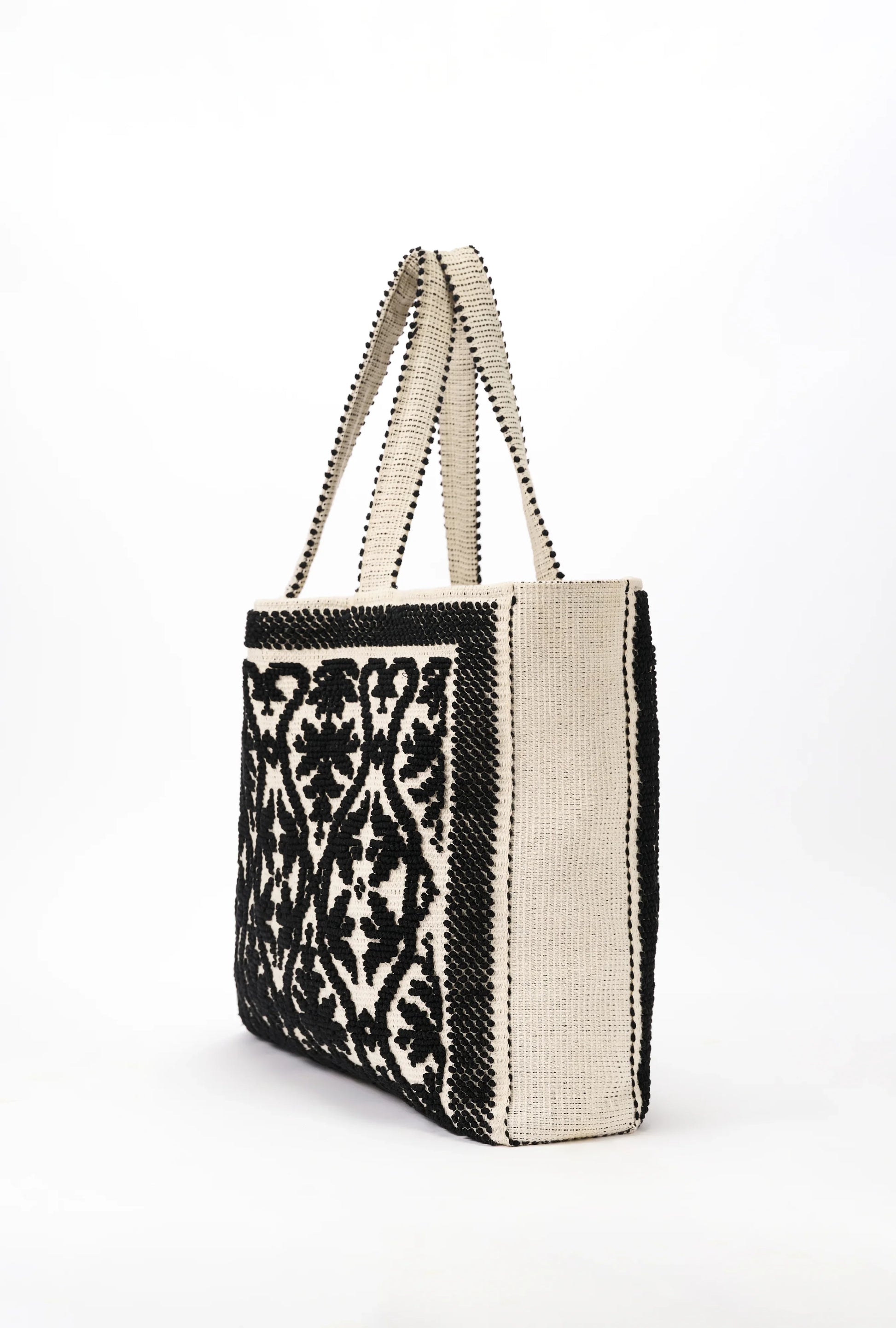 Tote Fiocco lecceseトートフィオッコレッチェーゼネロ・ディ・セピア(黒) - aLORS online store