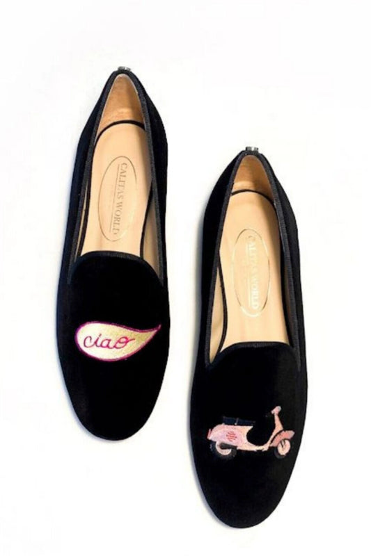 aLORS セレクト【Calitas world shoes】LOAFERS BLACK VELVET, VESPA CIAO 受注販売 - aLORS online store