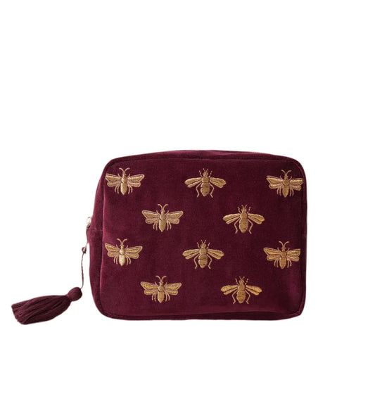 aLORS セレクト【Elizabeth Scarlett】Honey Bee Plum Velet Wash Bag - aLORS online store