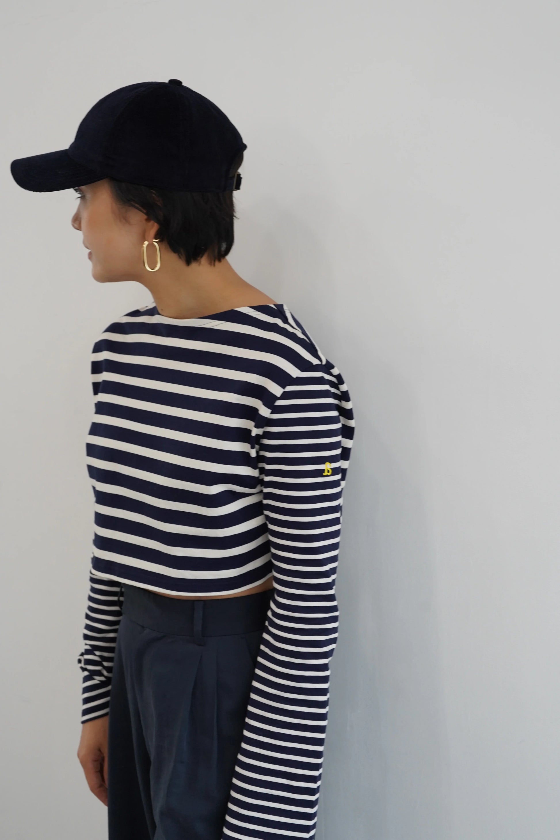 Haut marinière 【a】 ネイビー×アイボリー  - aLORS online store