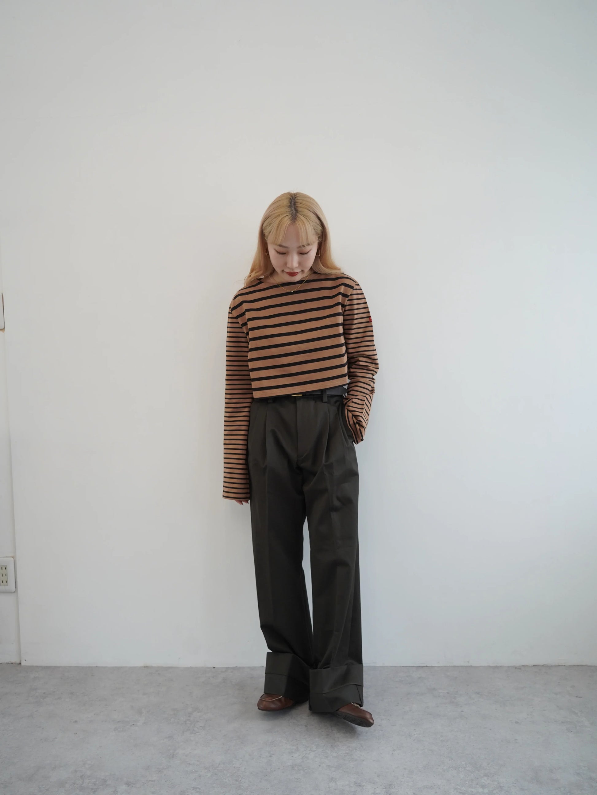 Haut marinière 【a】 ブラウン×ブラック  - aLORS online store