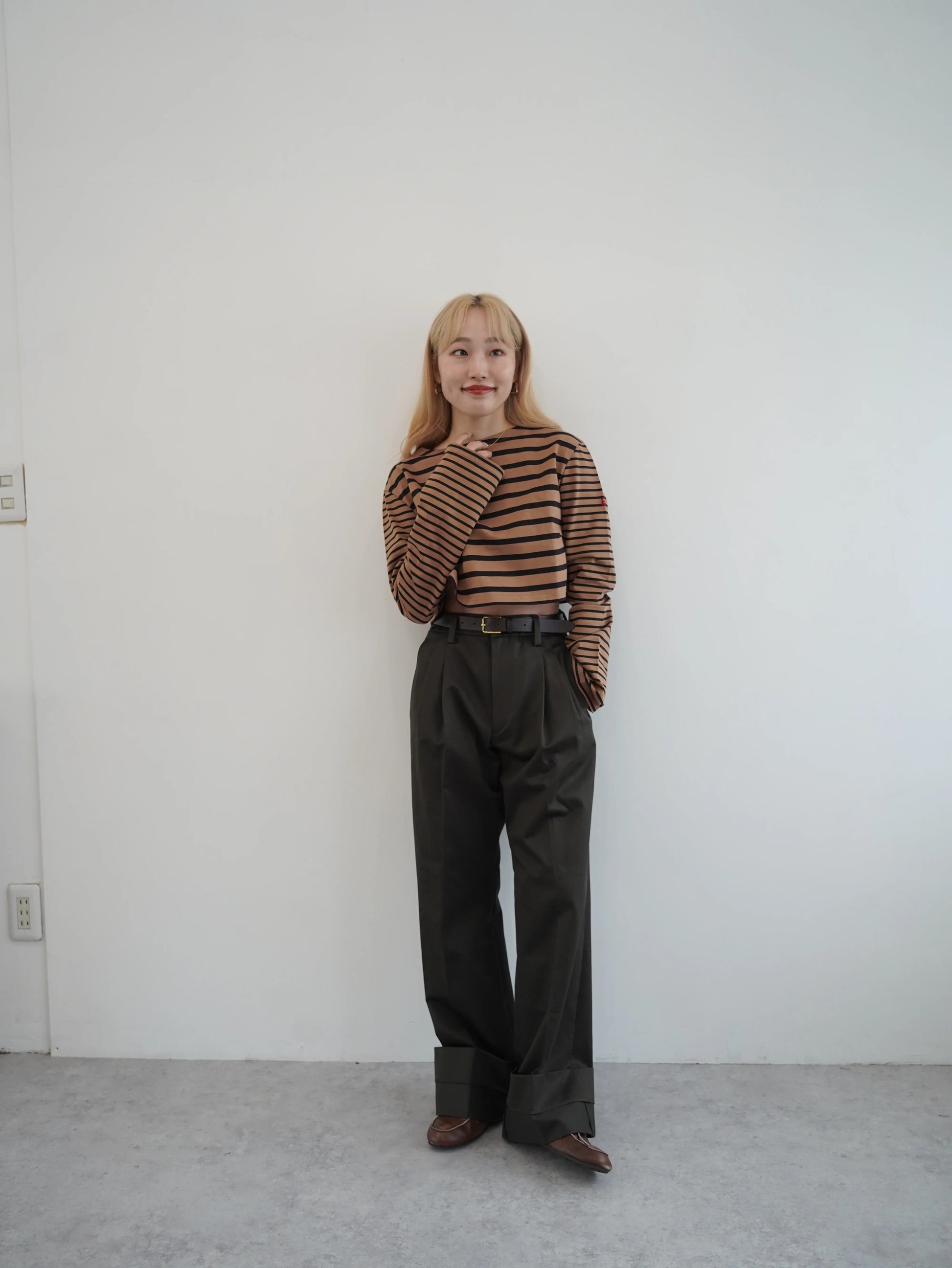 Haut marinière 【a】 ブラウン×ブラック  - aLORS online store