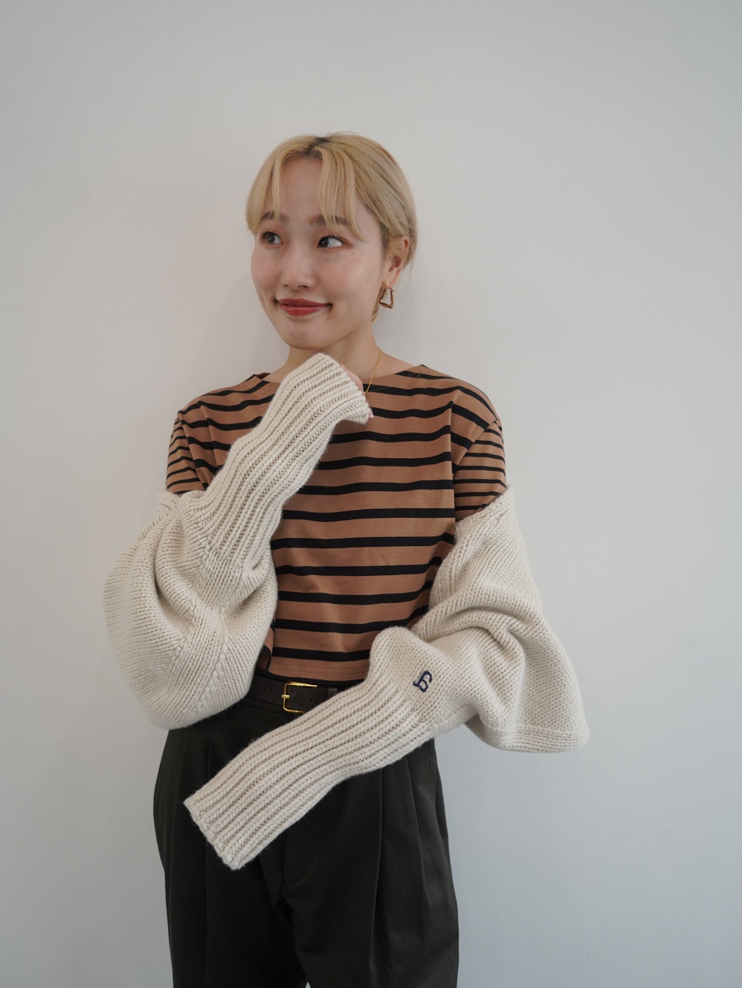 Haut marinière 【a】 ブラウン×ブラック  - aLORS online store