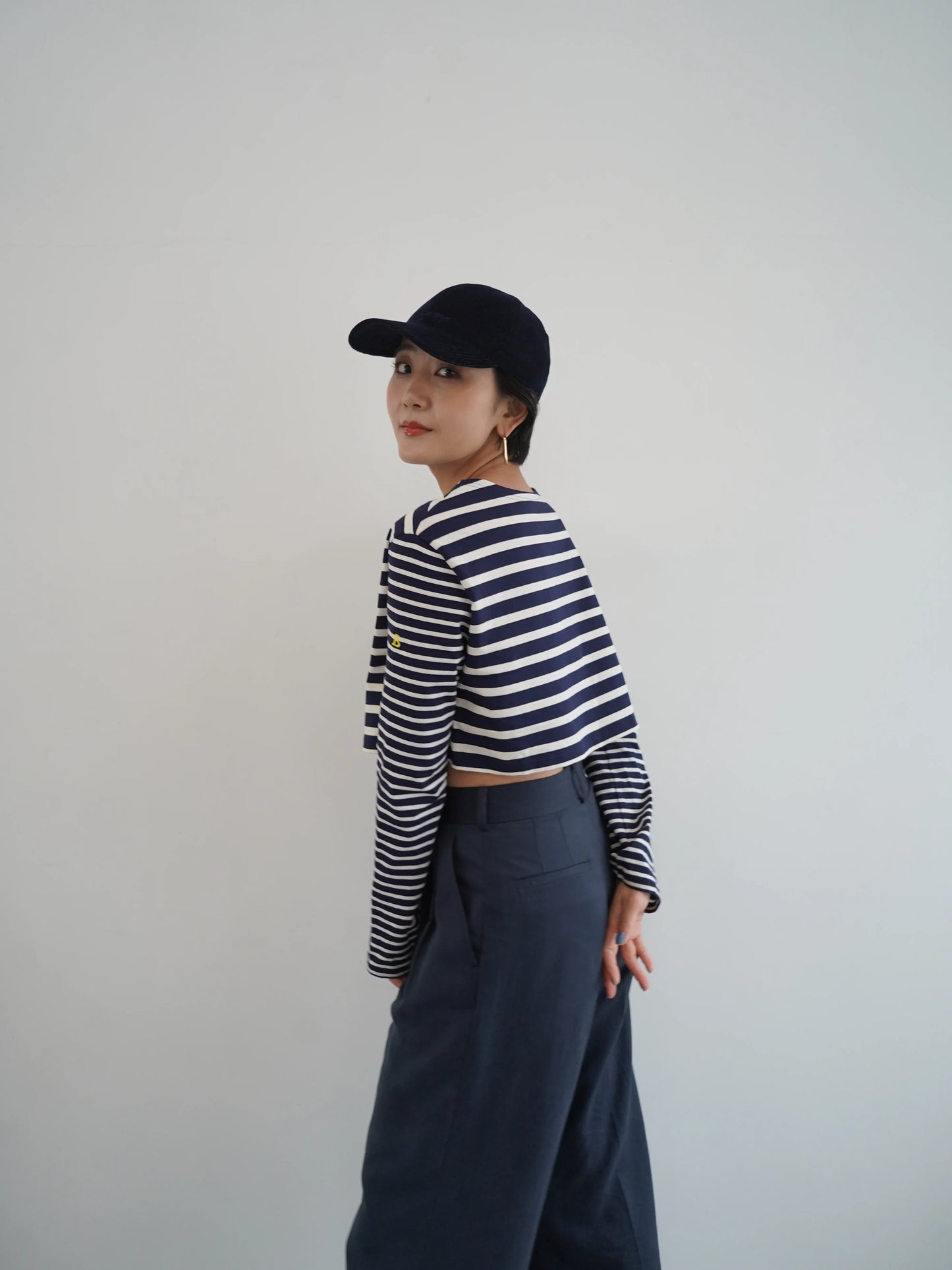 Haut marinière 【a】 ネイビー×アイボリー  - aLORS online store