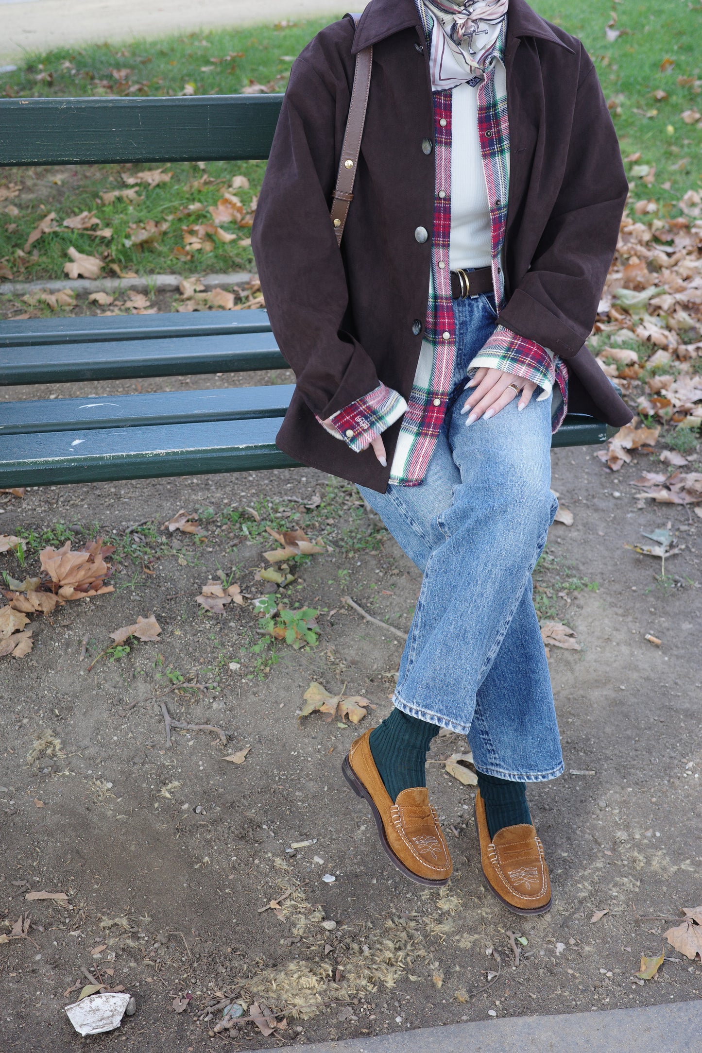 Veste en Alcantara Brun Équestre Chiron