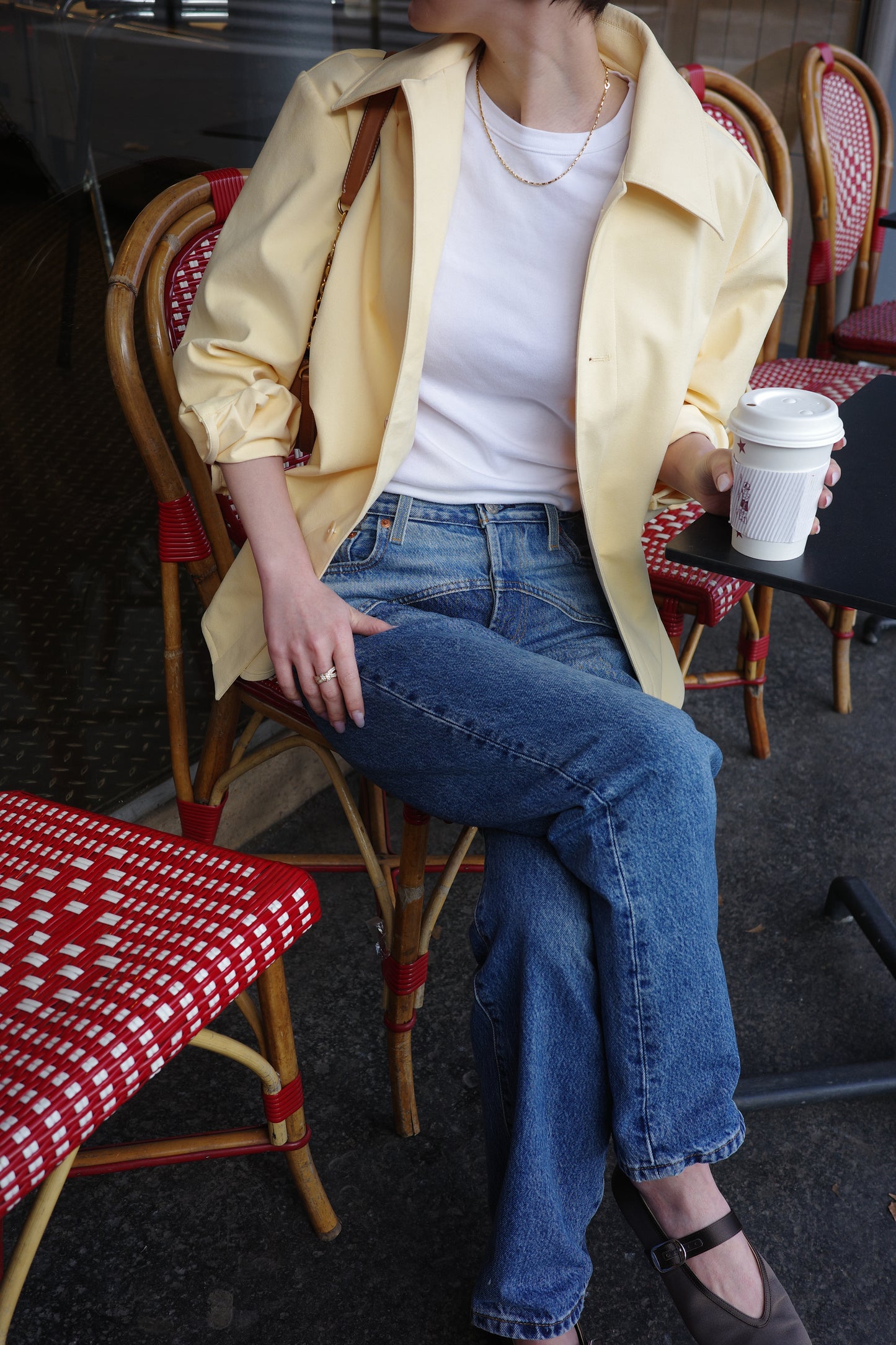 Veste en Alcantara Jaune Beurre