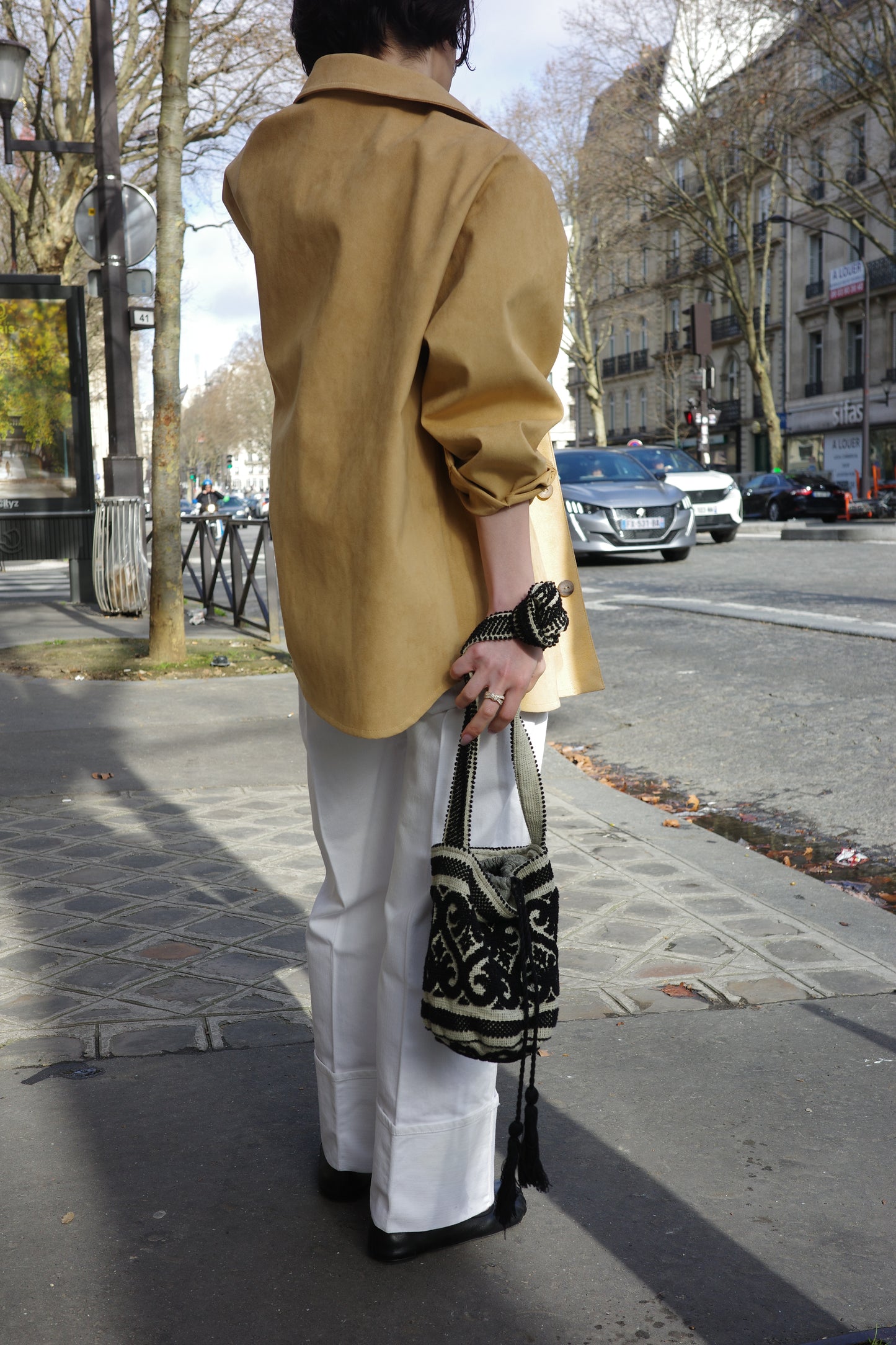 Veste en Alcantara Camel Caramel