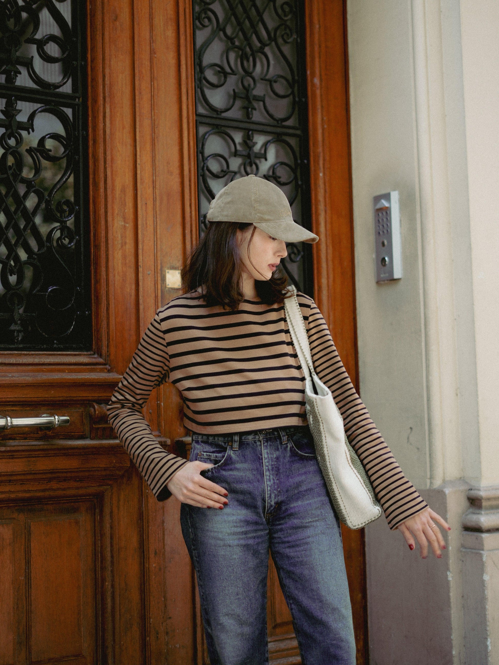 Casquette en velours côtelé Bon app' キャメル  - aLORS online store