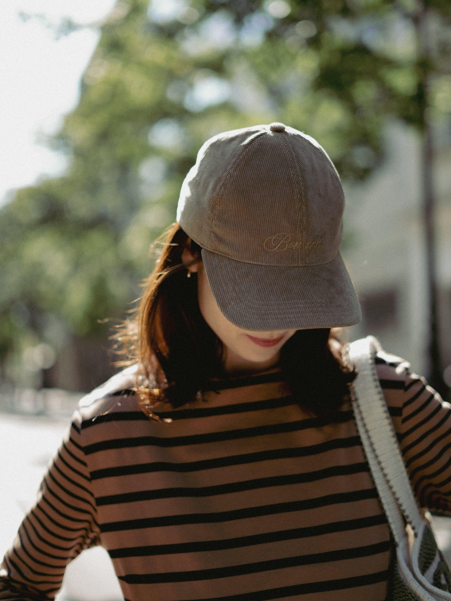 Casquette en velours côtelé Bon app' キャメル  - aLORS online store
