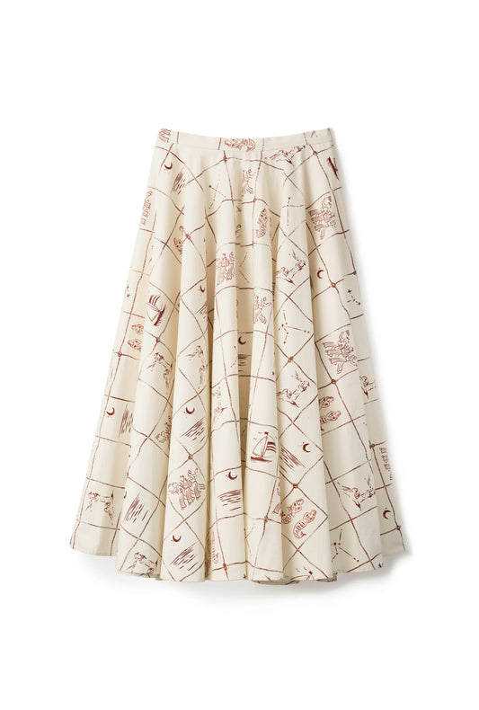 Jupe "Astrifera" Ivory × Bordeaux - aLORS online store