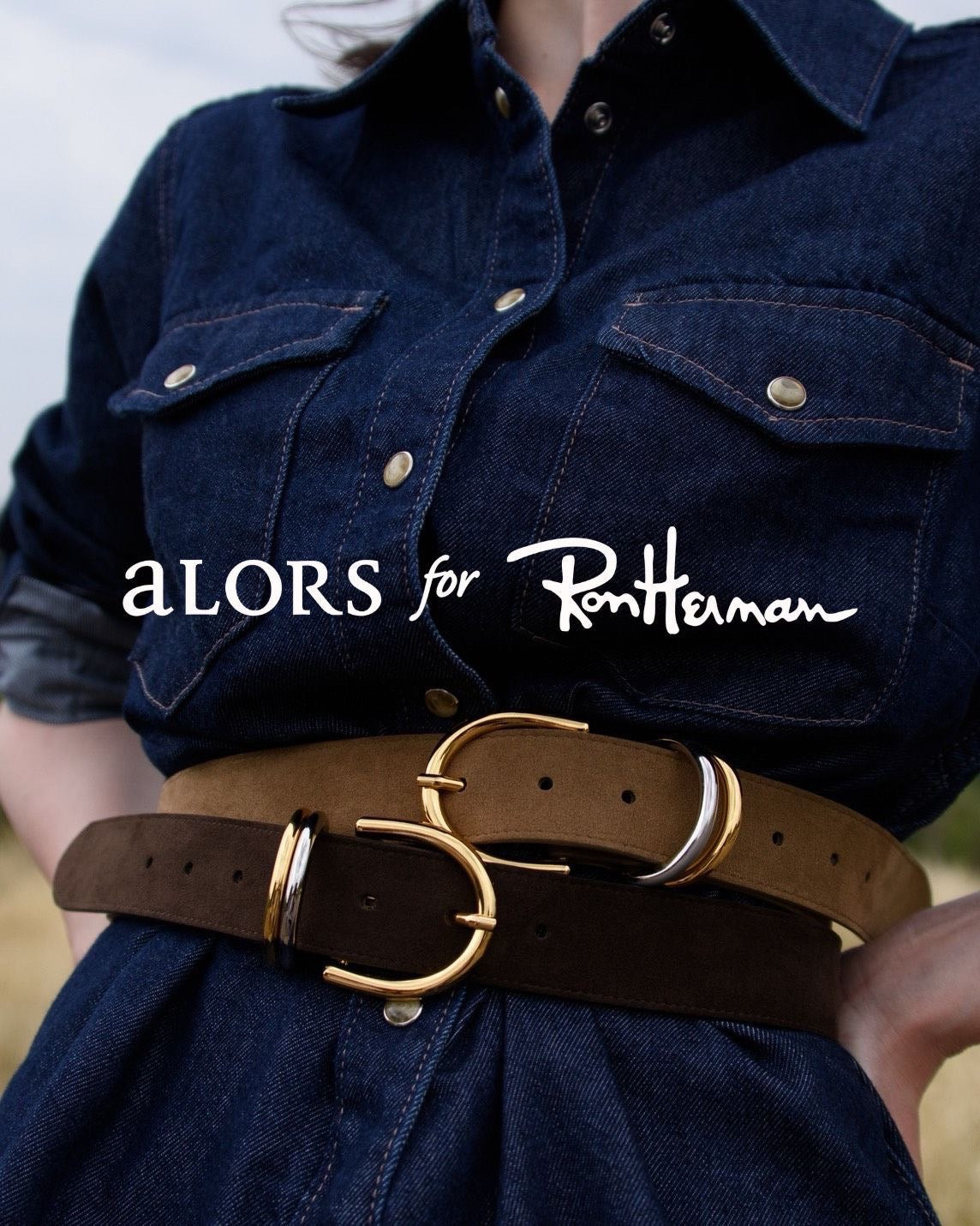 alors paris ベルト aLORS Cintura(ベルト) Marrone Scuro(濃茶) x Oro(ゴールド