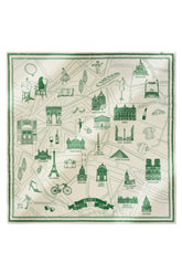 Foulard Ex-libris Paris x aLORS -une collaboration d'exception (dark navy x ivory) 140x140cm
