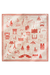 Foulard Ex-libris Paris x aLORS -une collaboration d'exception (dark navy x ivory) 140x140cm