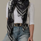 Foulard Ex-libris Paris x aLORS -une collaboration d'exception (dark navy x ivory) 140x140cm