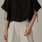 Aperitivo Linen Balloon Blouse Black ブラウス