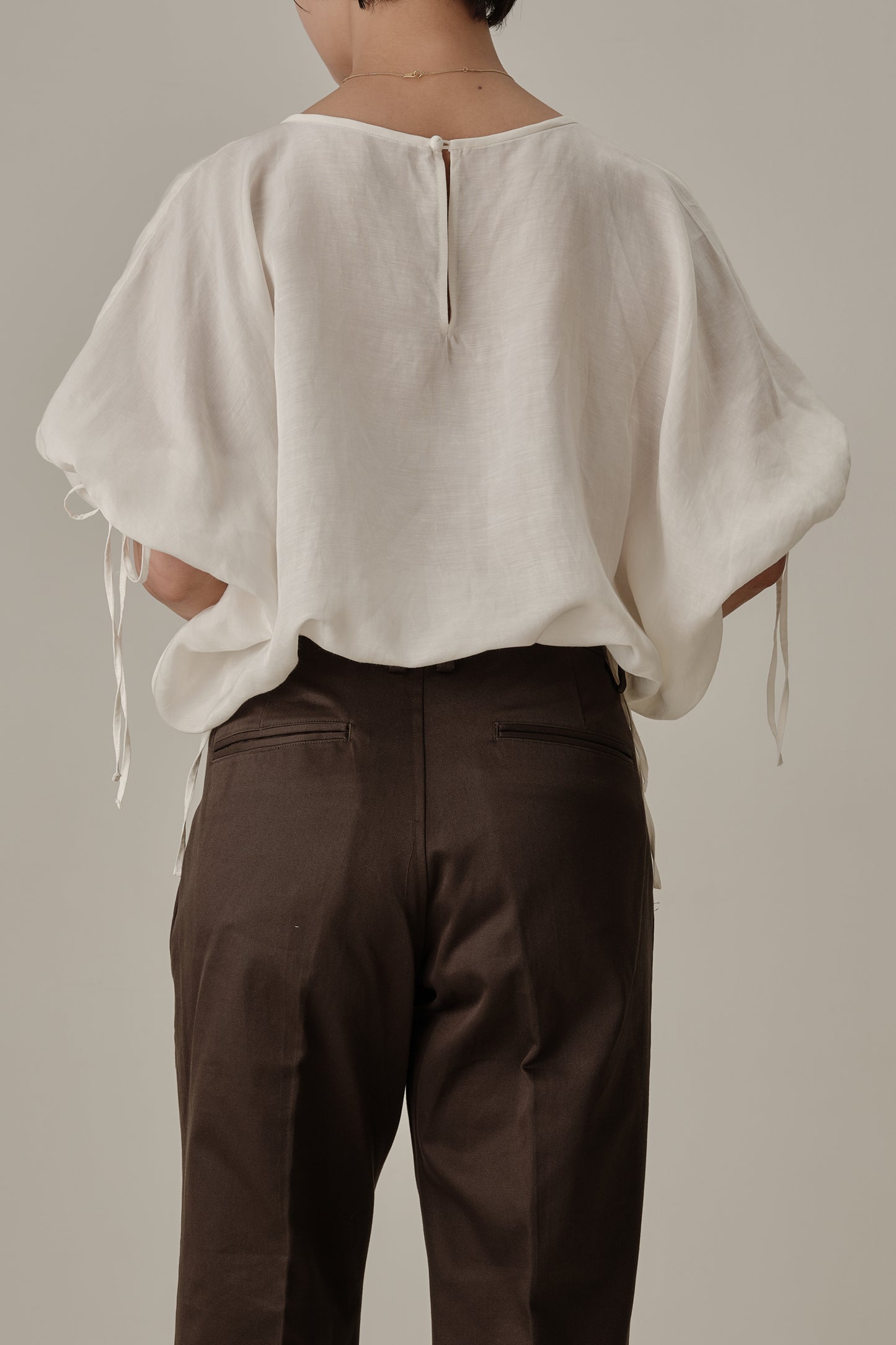 Aperitivo Linen Balloon Blouse White ブラウス
