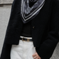 Foulard Ex-libris Paris x aLORS  - une collaboration d'exception  (Bleu marine foncé × Ivoire) 90x90cm