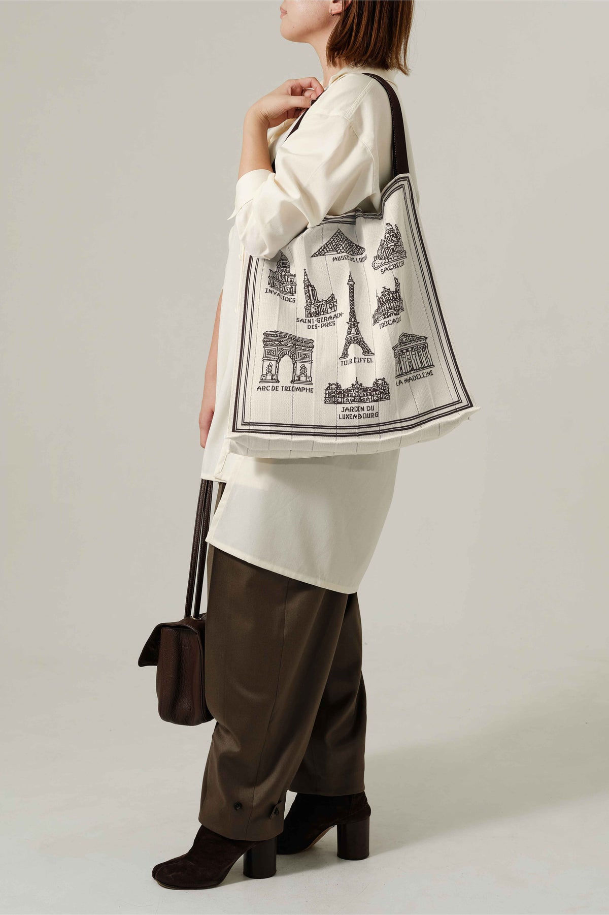 Sac en maille Ex-libris Paris x aLORS  - une collaboration d'exception (Brun foncé)