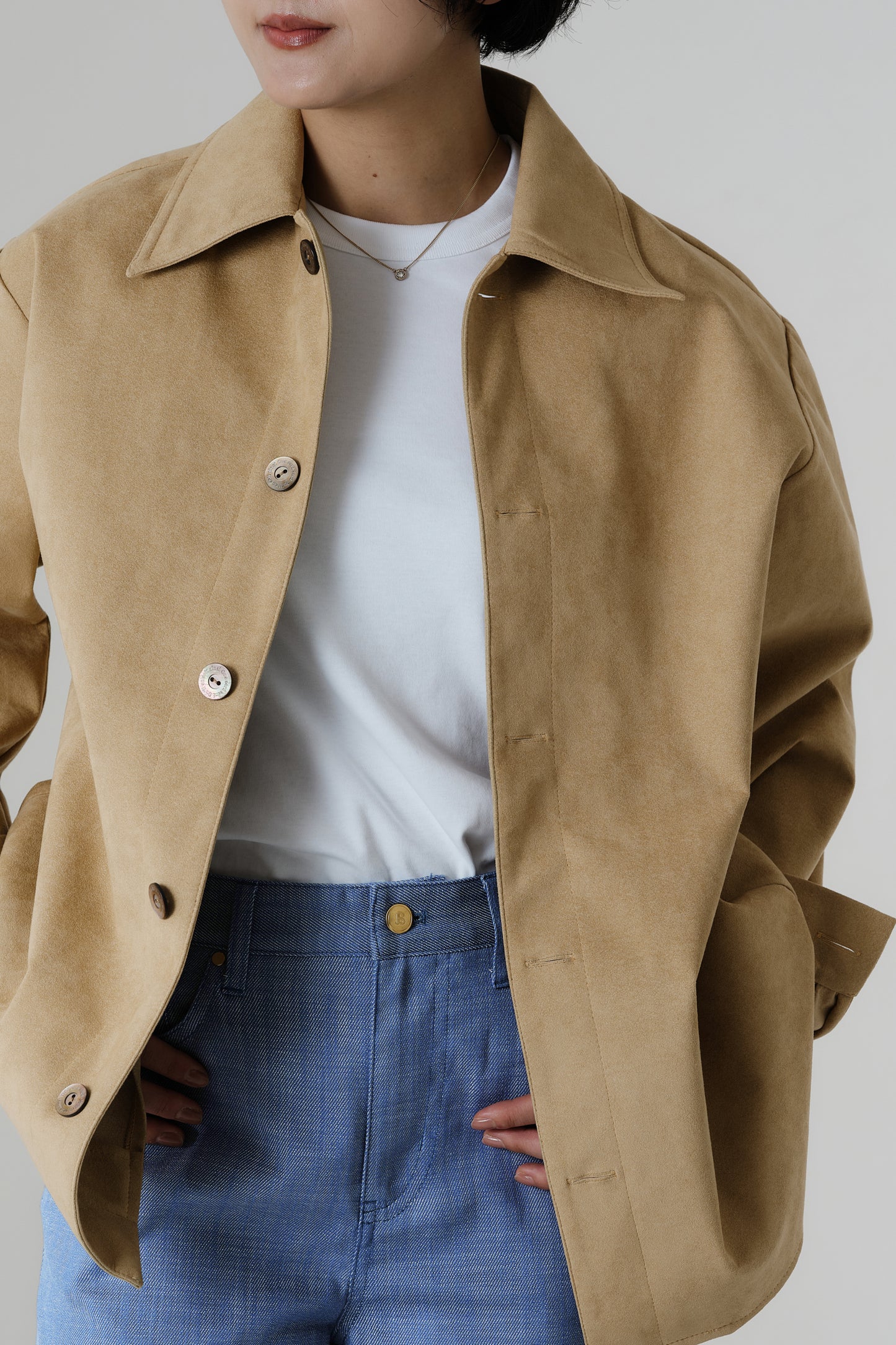 Veste en Alcantara Camel Caramel