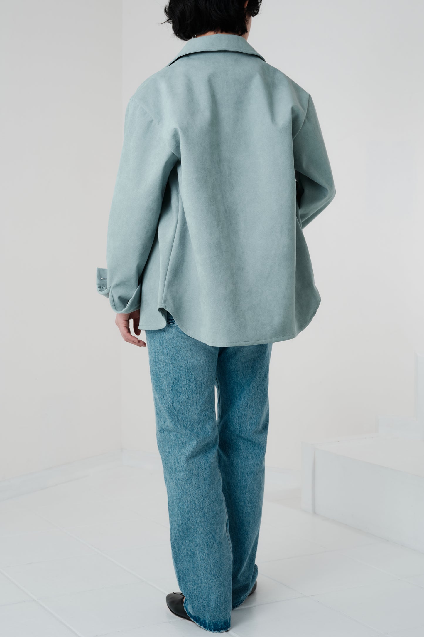 Veste en Alcantara Bleu Bulle de Savon