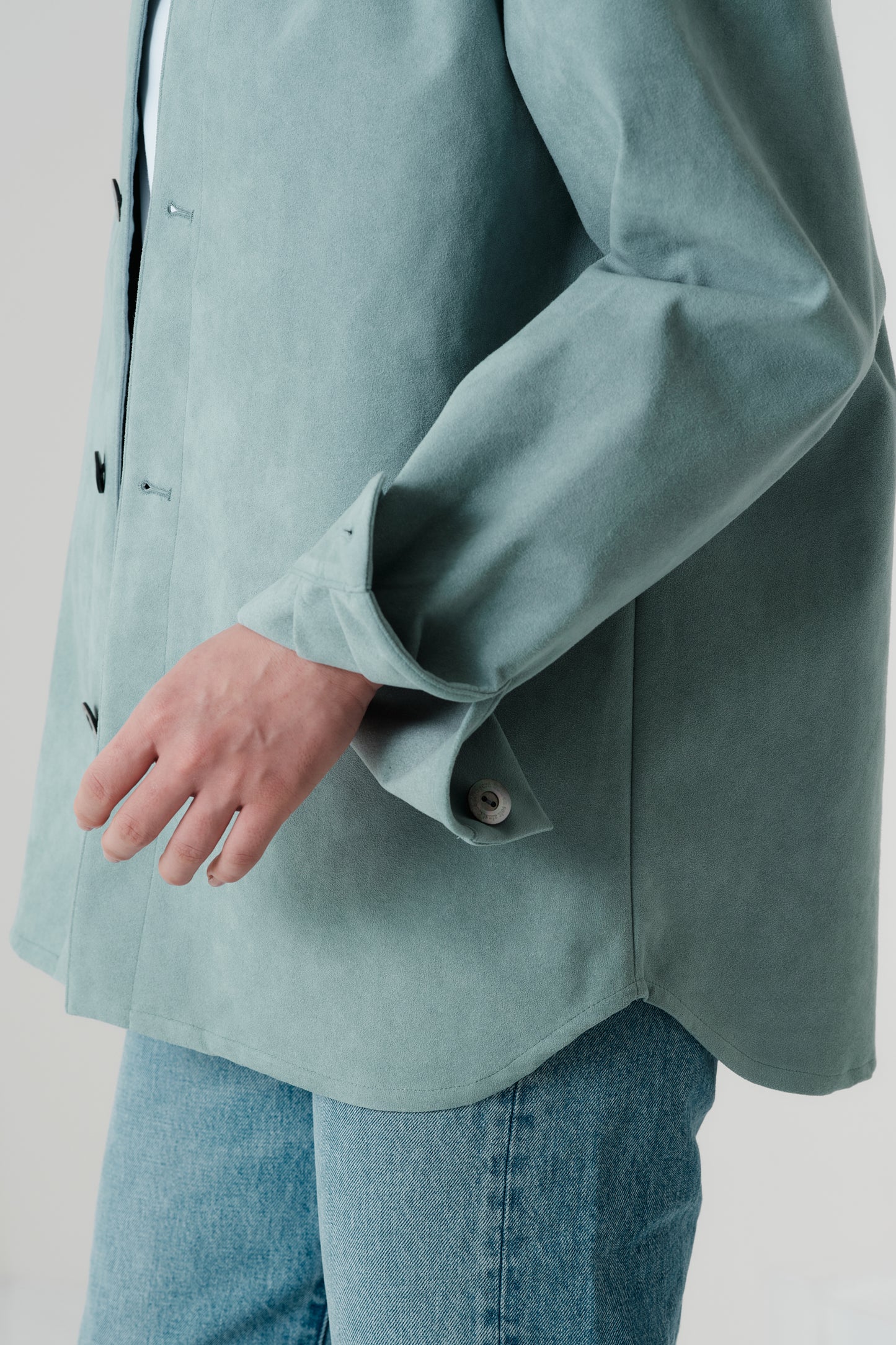 Veste en Alcantara Bleu Bulle de Savon