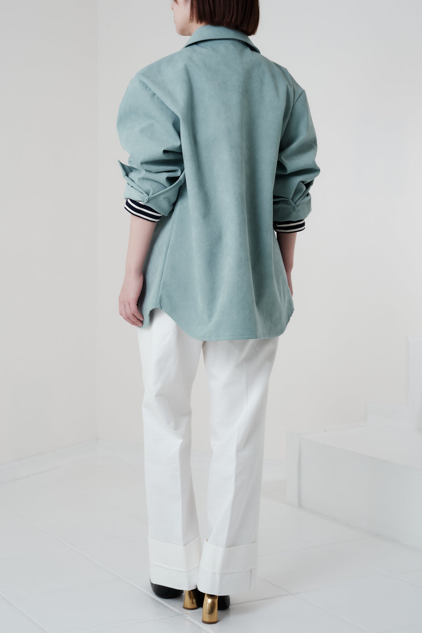 Veste en Alcantara Bleu Bulle de Savon