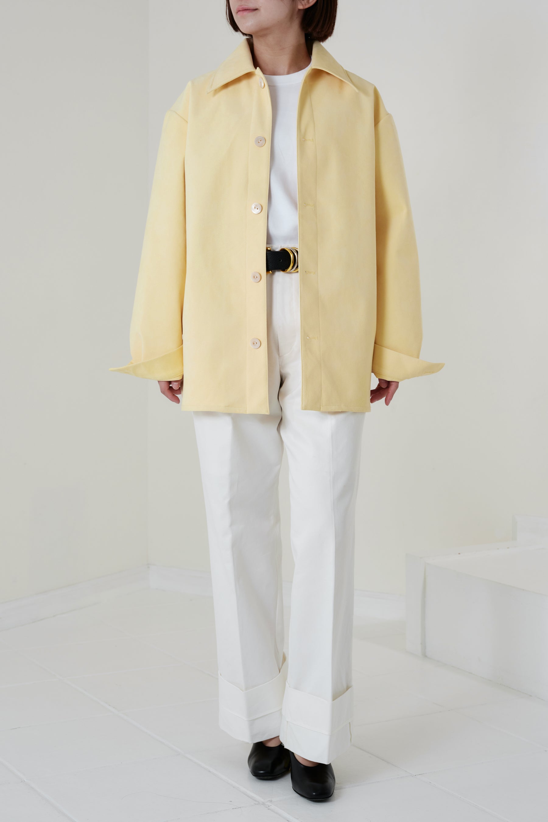 alors paris Alcantara ジャケット Veste en Alcantara Jaune Beurre – aLORS online store