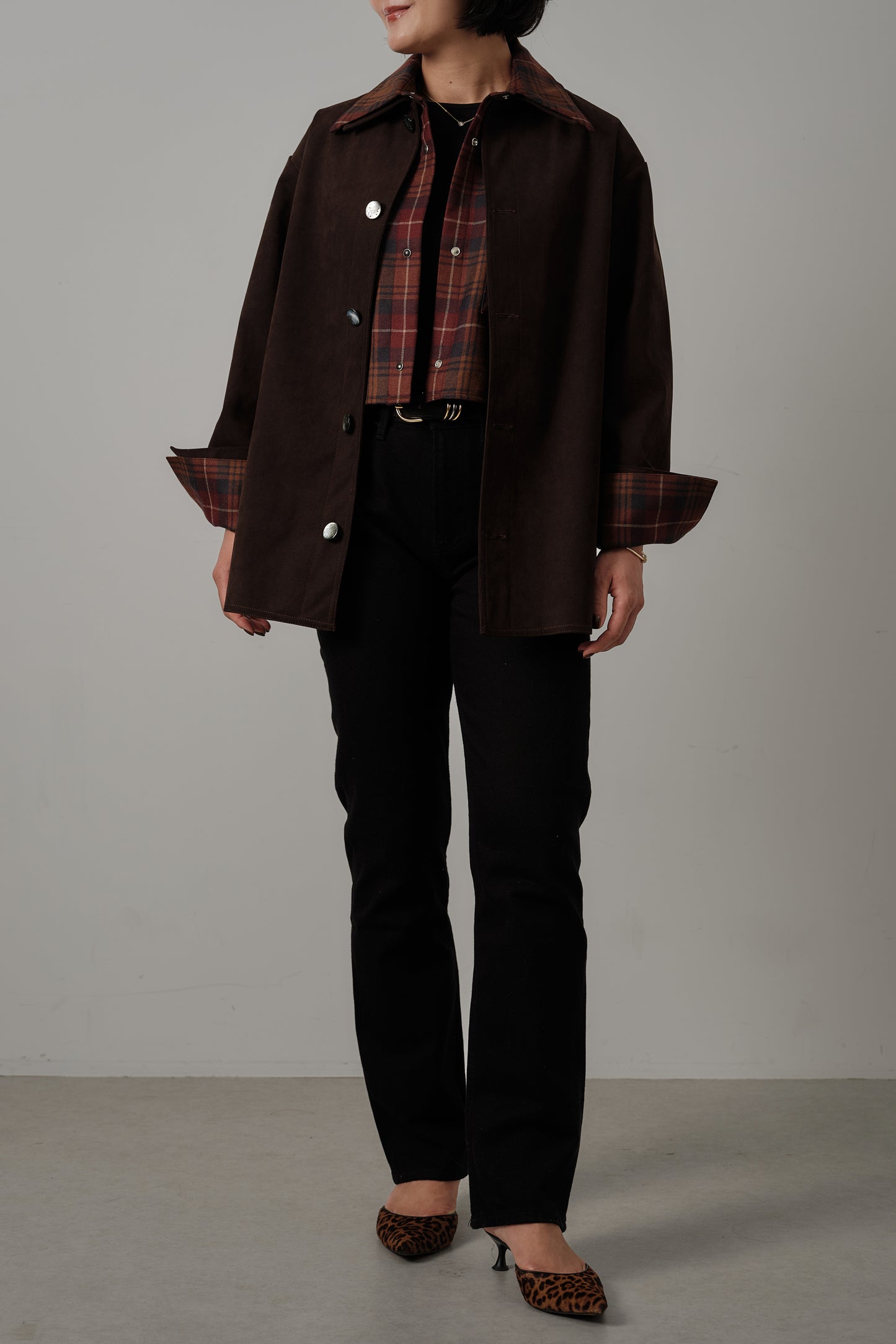 Veste en Alcantara Brun Équestre Chiron