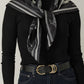Foulard Ex-libris Paris x aLORS  - une collaboration d'exception  (Bleu marine foncé × Ivoire) 90x90cm