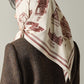 Foulard Ex-libris Paris x aLORS - An Exceptional Collaboration (Ivory x Bordeaux) 90x90cm Scarf