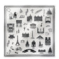 Foulard Ex-libris Paris x aLORS  - une collaboration d'exception (Blanc × Noir) 90x90cm