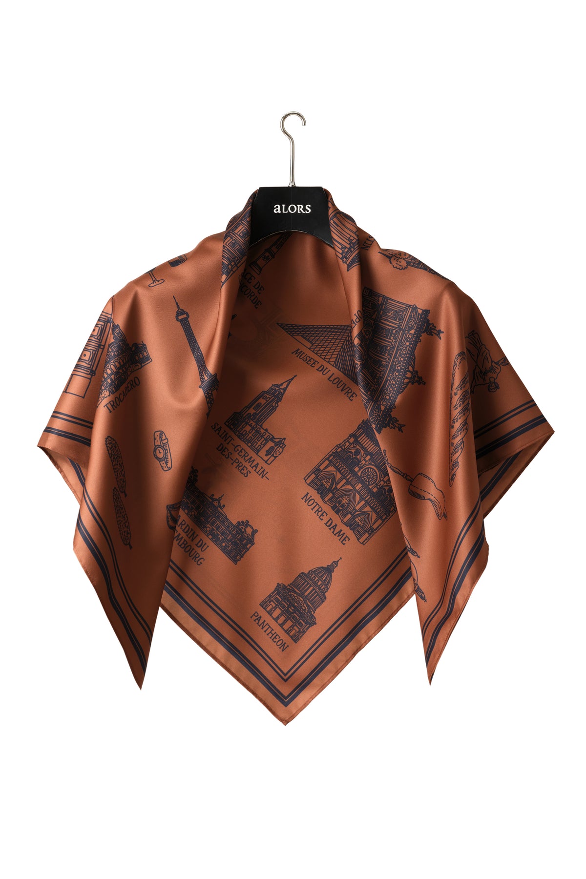 Foulard Ex-libris Paris x aLORS - An Exceptional Collaboration (Ivory x Bordeaux) 90x90cm Scarf