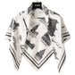 Foulard Ex-libris Paris x aLORS  - une collaboration d'exception (Blanc × Noir) 90x90cm
