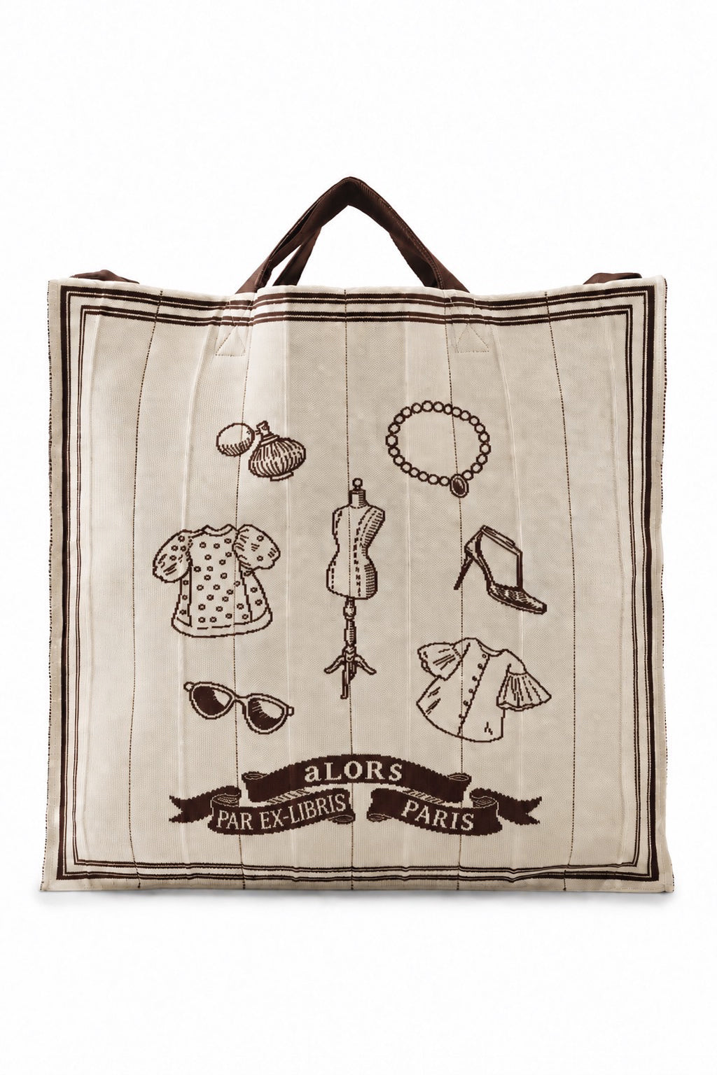 Sac en maille Ex-libris Paris x aLORS  - une collaboration d'exception (Brun foncé)