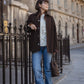 Veste en Alcantara Brun Équestre Chiron