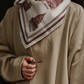 Foulard Ex-libris Paris x aLORS - An Exceptional Collaboration (Ivory x Bordeaux) 90x90cm Scarf