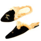 【Calitas world shoes】MULES FUR BLACK VELVET, GOLDEN NAME AND SURNAME　予約販売　1月下旬発送予定