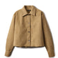 Veste courte en Alcantara Camel Caramel