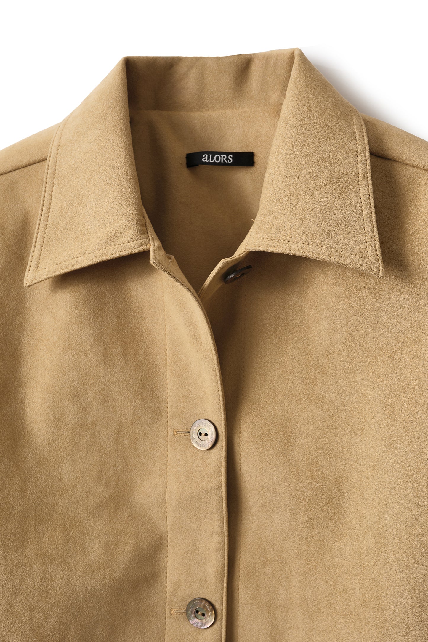 Veste courte en Alcantara Camel Caramel