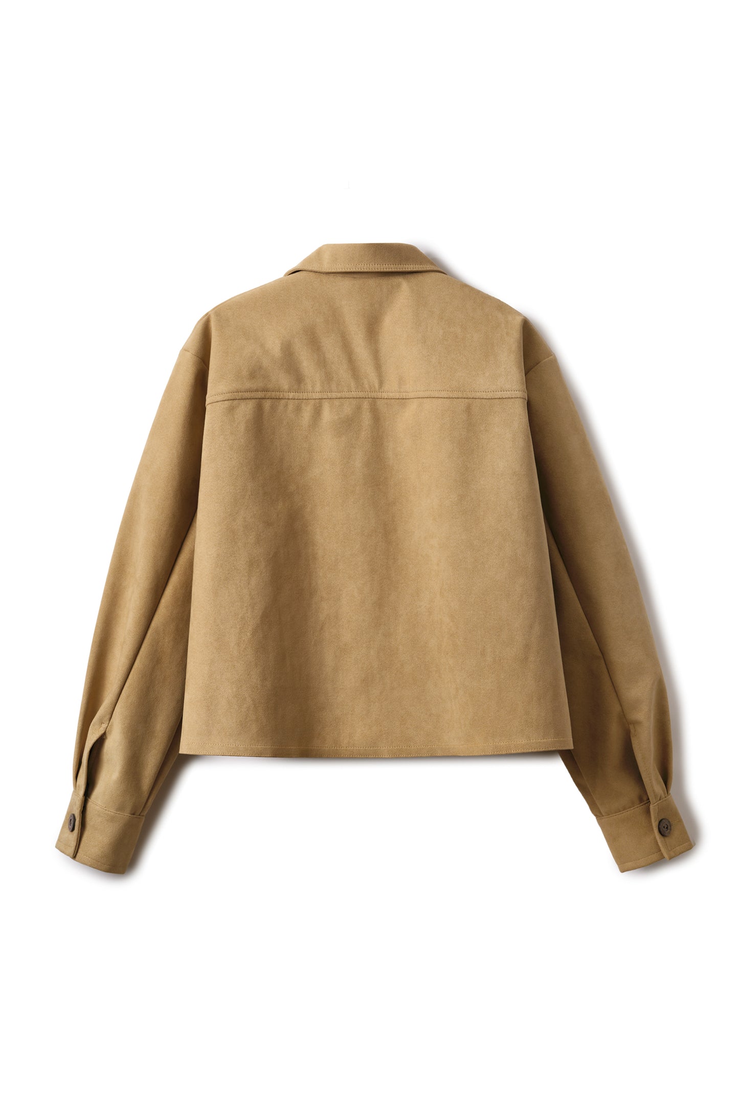Veste courte en Alcantara Camel Caramel