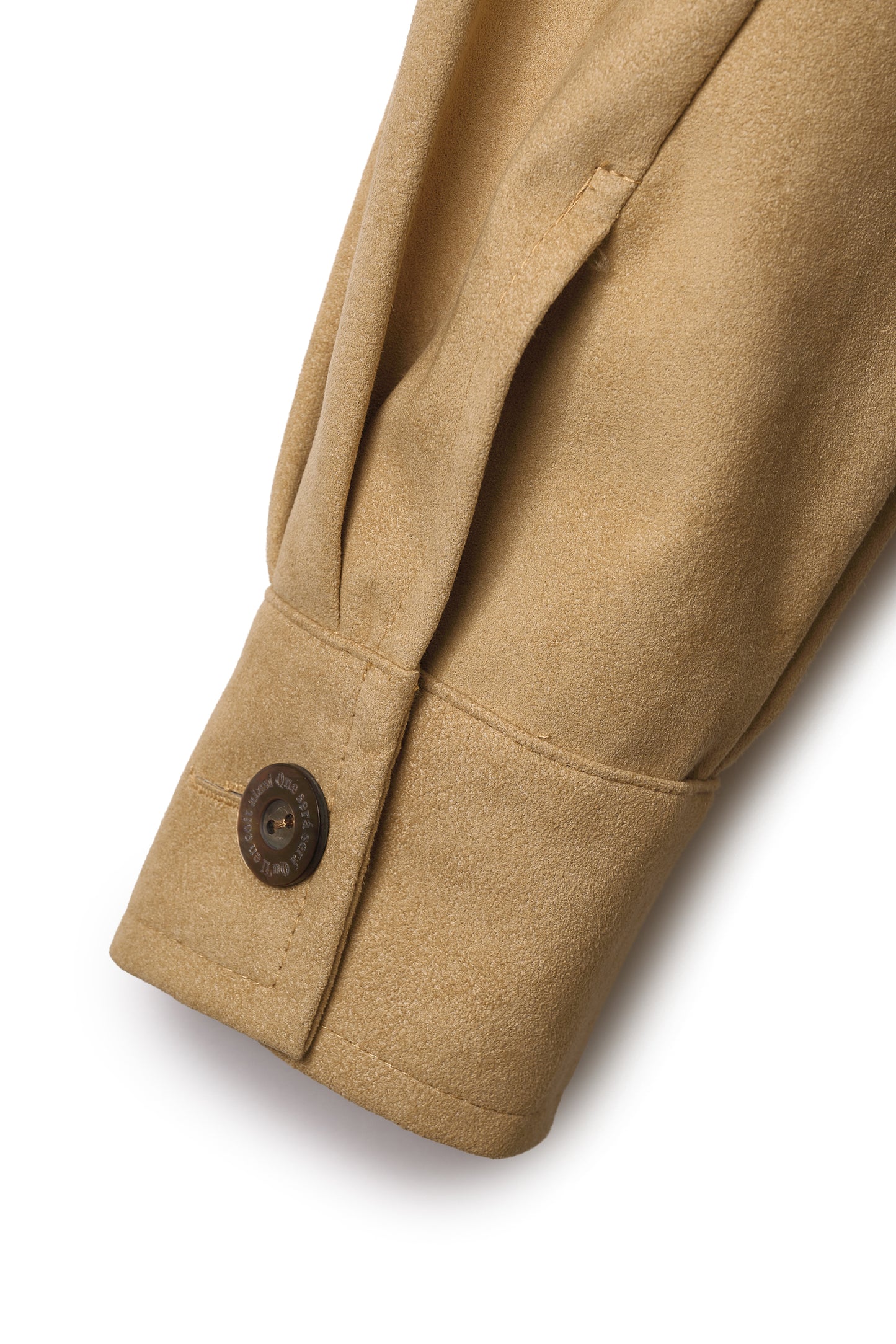 Veste courte en Alcantara Camel Caramel