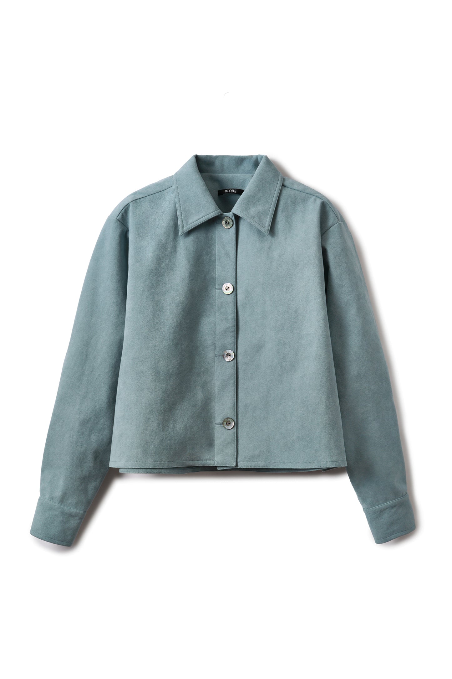 Veste courte en Alcantara Bleu Bulle de Savon