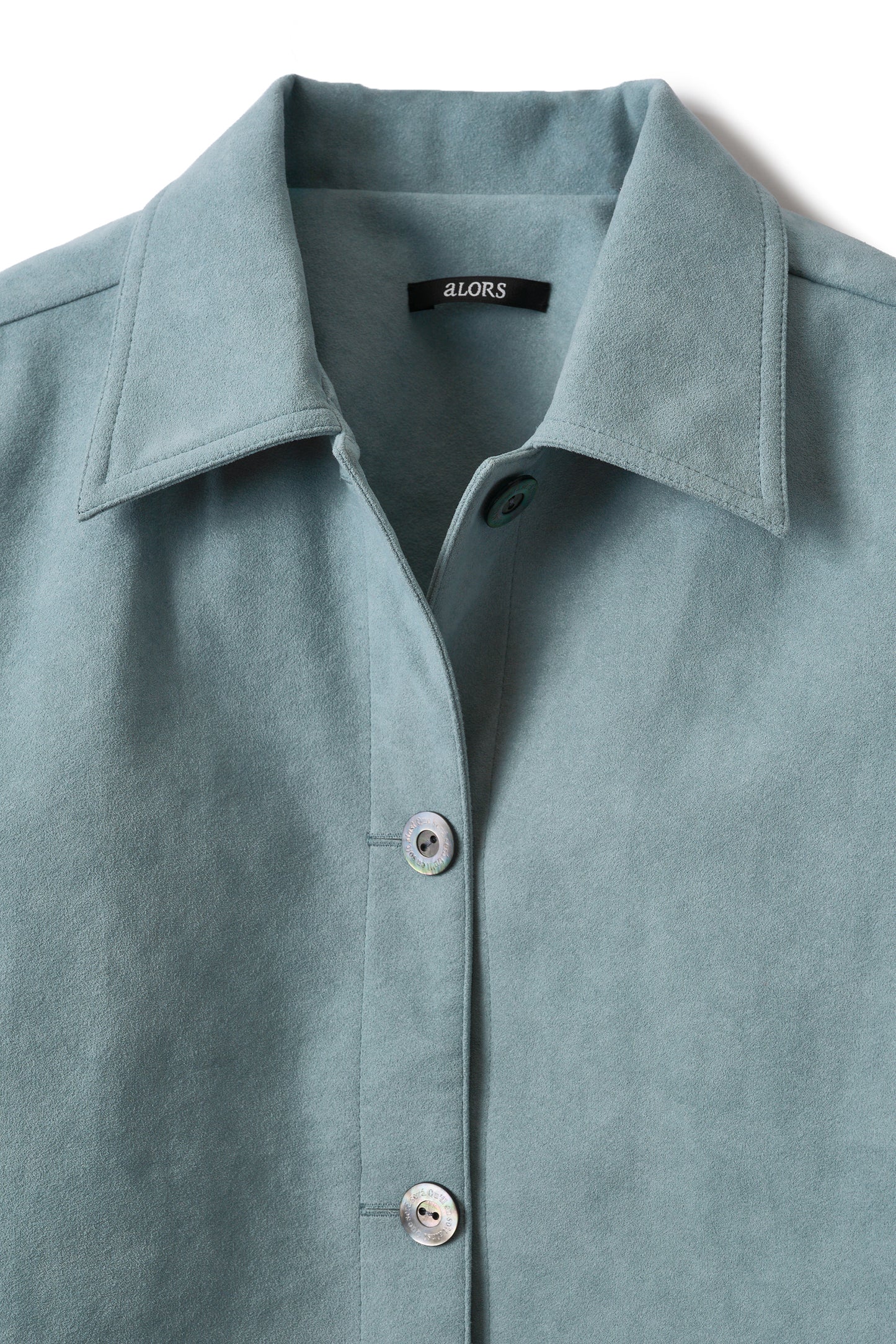 Veste courte en Alcantara Bleu Bulle de Savon