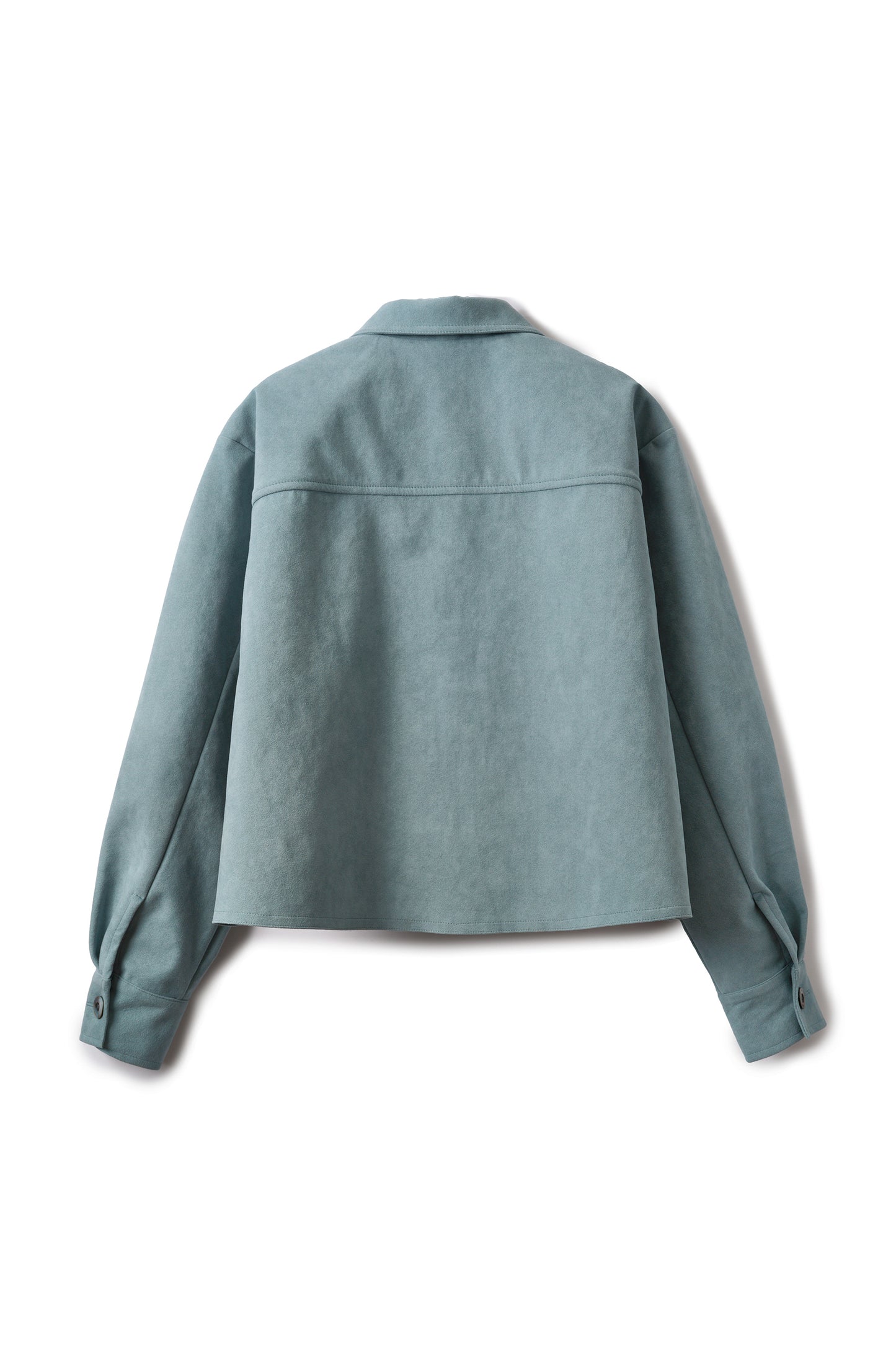 Veste courte en Alcantara Bleu Bulle de Savon