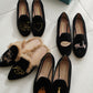 【Calitas world shoes】LOAFERS BLACK VELVET, CALITAS HANDWRITING  予約販売　1月下旬発送予定