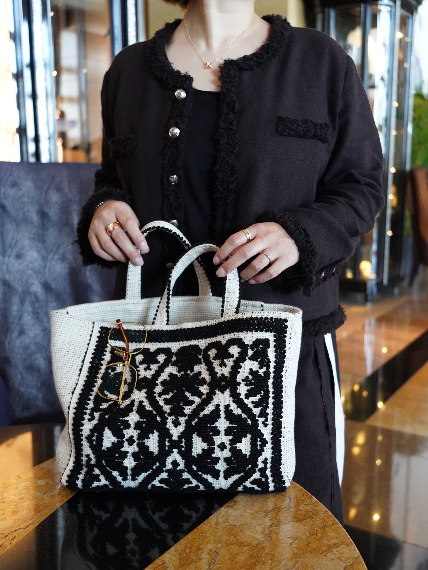Tote Fiocco Leccese ネロ・ディ・セピア(黒) ミニトートバッグ