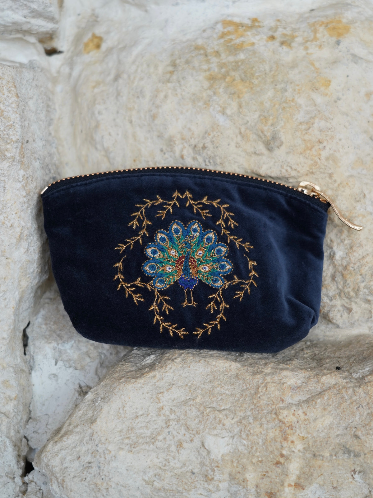 aLORS Select [Elizabeth Scarlett] Honey Bee Charcoal Velvet Open Flat Makeup Bag